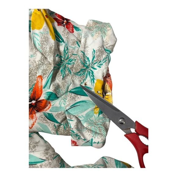 Alberto Makali Vintage Tropical Hibiscus Midi Dress Size 14 WA1 - Picture 6 of 6